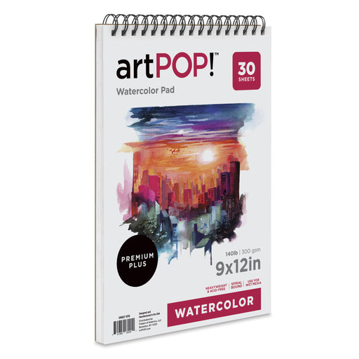 artPOP! Watercolor Spiral Bound Pad - 9" x 12", 30 sheets View 1