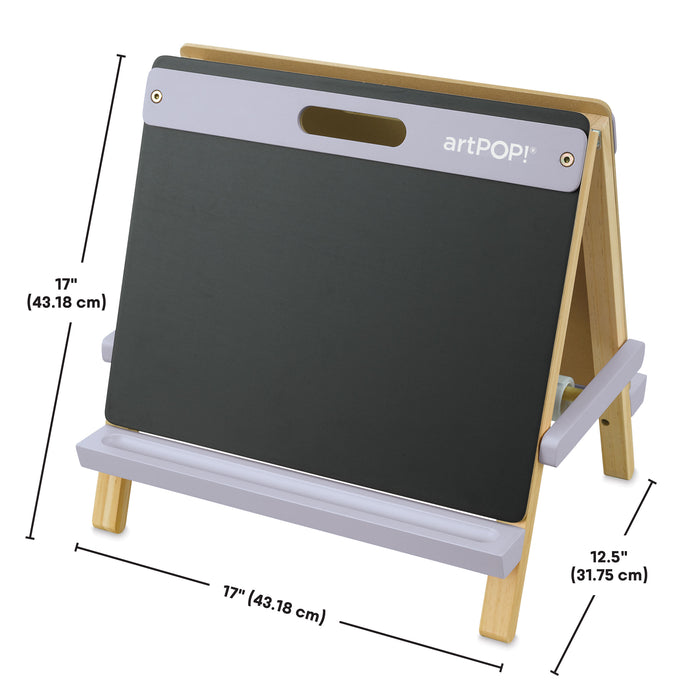 artPOP! Kids 3-in-1 Tabletop Easel - Misty Lilac, dimensions