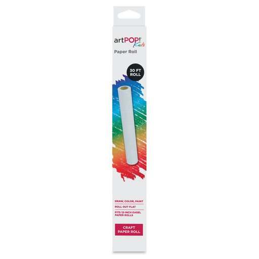 artPOP! Kids Craft Paper Roll - White, 12" x 30 ft, front of packaging View 2