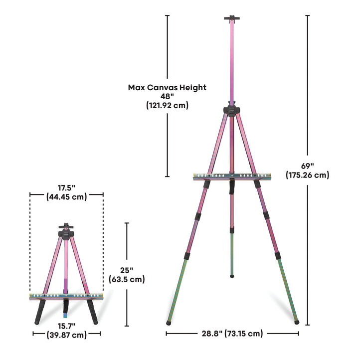 artPOP! Iridescent Tripod Floor Easel, dimensions