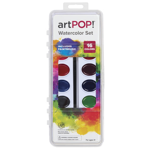 artPOP! Oval Watercolor Pan Set - Set of 16, Assorted Colors, packaging View 2