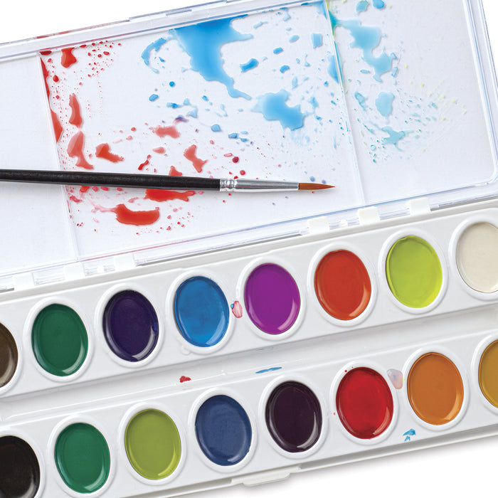 artPOP! Oval Watercolor Pan Set - Set of 16, Assorted Colors, close-up of open set