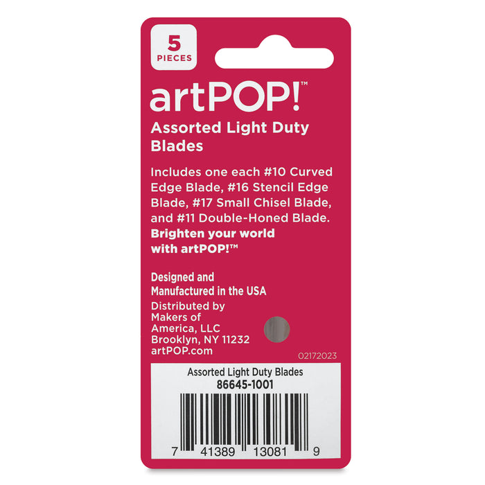 artPOP! Assorted Light Duty Blades, back of package