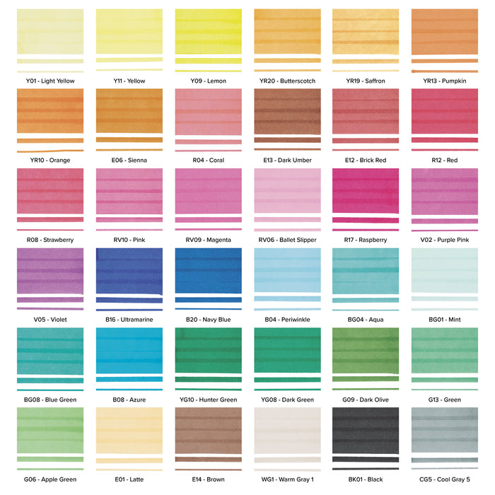 artPOP! Infinity Brush Marker Set - Set of 36, Assorted, swatches