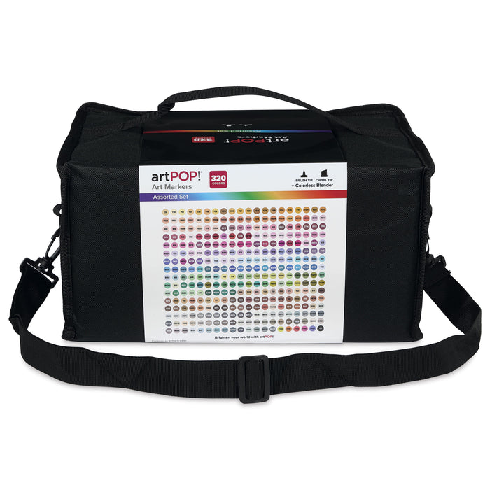 artPOP! Chisel and Brush Dual Tip Alcohol Art Marker Set - Set of 321, Assorted, back of packaging