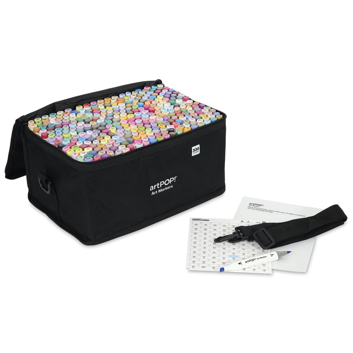 artPOP! Chisel and Brush Dual Tip Alcohol Art Marker Set - Set of 321, Assorted, contents