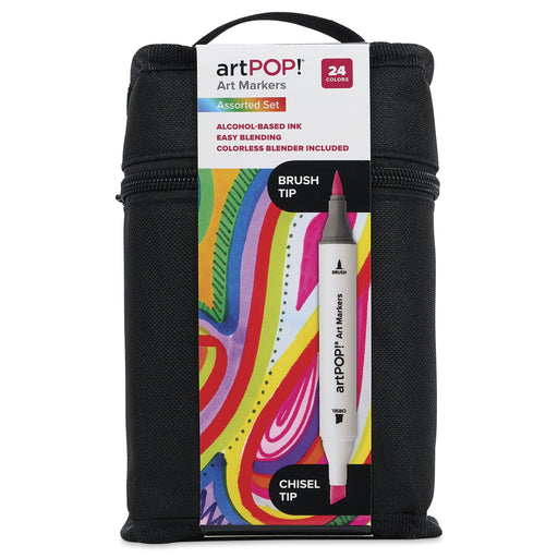 artPOP! Chisel and Brush Dual Tip Alcohol Marker Set - Set of 25, Assorted, front of packaging View 1