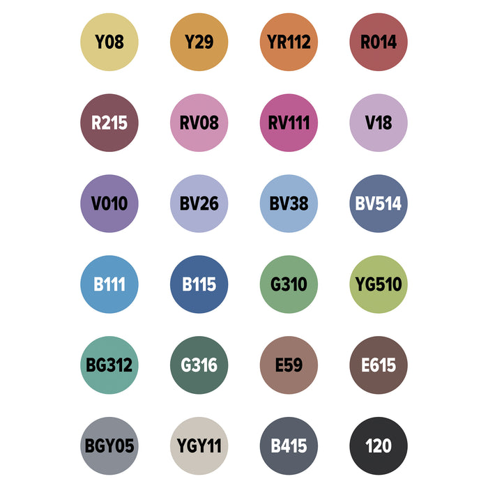 artPOP! Chisel and Brush Dual Tip Alcohol Art Marker Set - Set of 25, Assorted, color-codes on caps