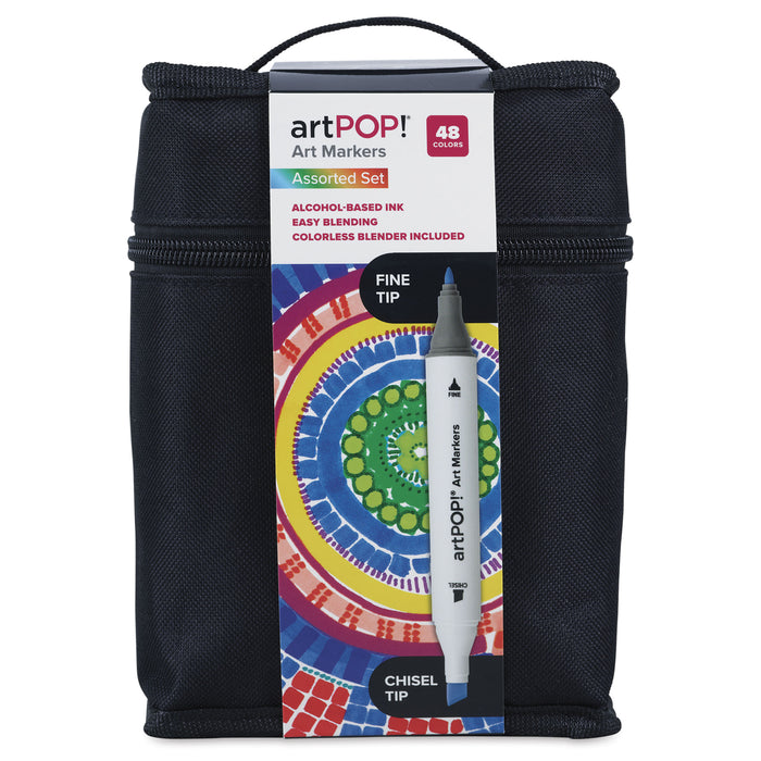 artPOP! Chisel and Fine Dual Tip Alcohol Art Marker Set - Set of 49, Assorted, front of packaging