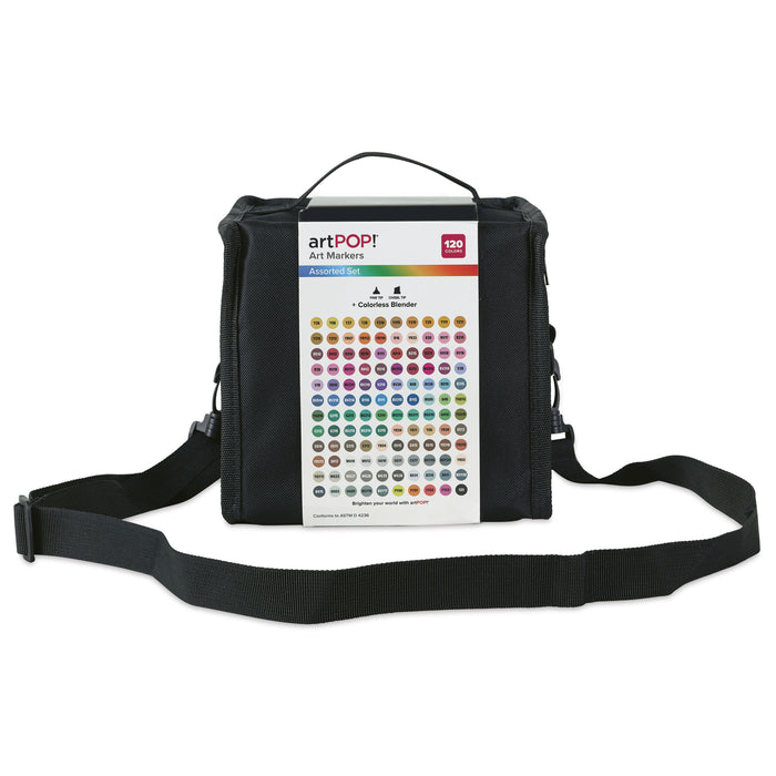 artPOP! Chisel and Fine Dual Tip Alcohol Art Marker Set - Set of 121, Assorted, back of packaging