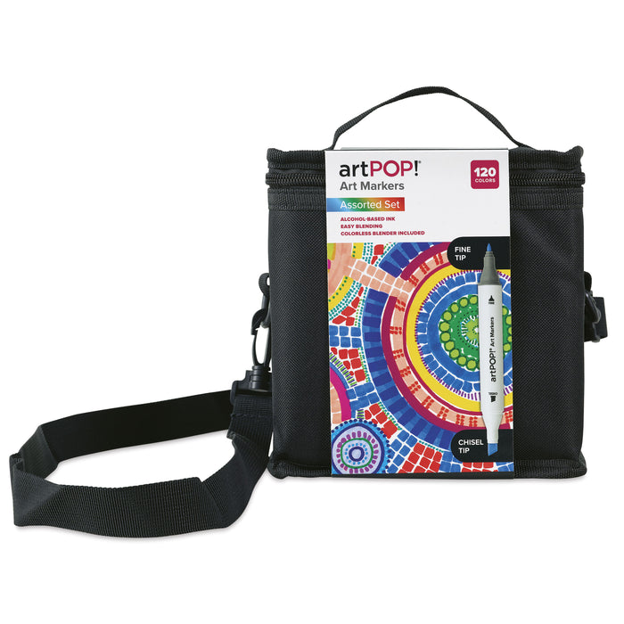 artPOP! Chisel and Fine Dual Tip Alcohol Art Marker Set - Set of 121, Assorted, front of packaging