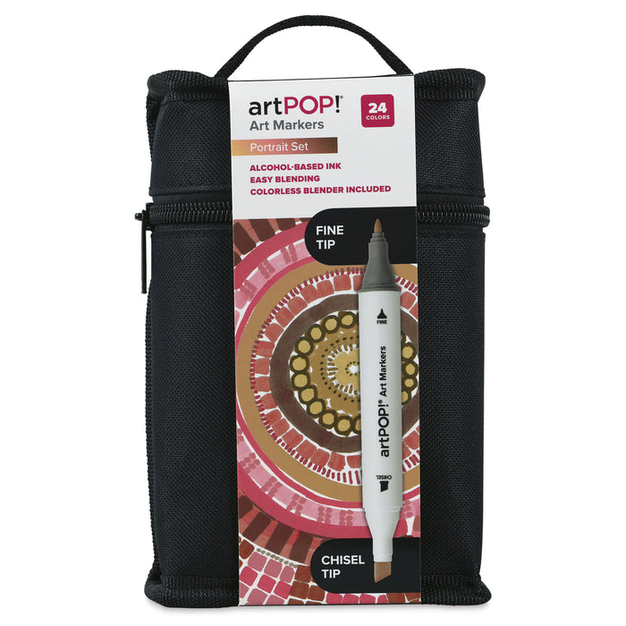 artPOP! Chisel and Fine Dual Tip Alcohol Art Marker Set - Set of 25, Portrait, front of packaging