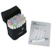 artPOP! Chisel and Fine Dual Tip Alcohol Art Marker Set - Set of 49, Pastel, swatch card next to packaging