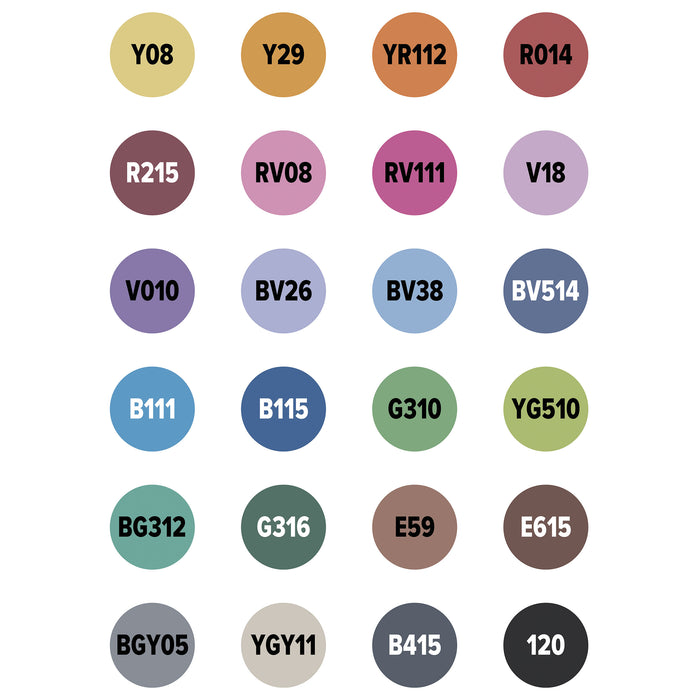 artPOP! Chisel and Fine Dual Tip Alcohol Art Marker Set - Set of 25, Assorted, color-codes on caps