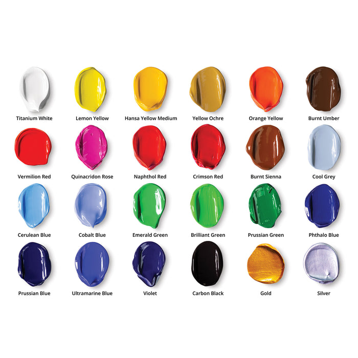 artPOP! Heavy Body Acrylic Set - Set of 24, 22 ml Tubes (Color swatches)